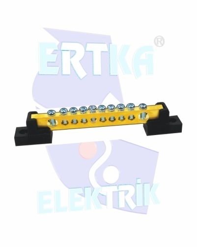 44046 - 25 DELİKLİ TOPRAKLAMA KLEMENSİ - AYAKLI /125A (7x12mm)