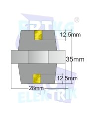 31032-8 - M8 KÖR SOMUNLU - İzolasyon Boyu:35mm